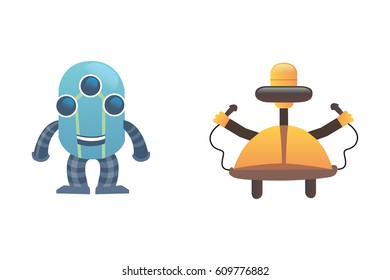 Cute Robots. Set robot vectoor illustration