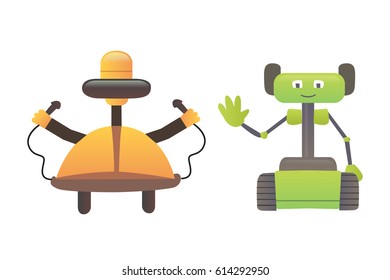 Cute Robots. Set robot vectoor illustration