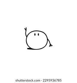 cute rock doodle illustration vector