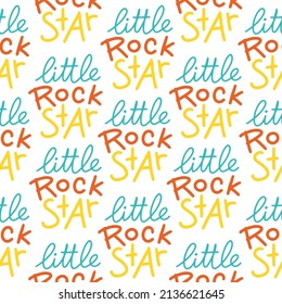 Cute rock graffiti lettering seamless pattern. Hand drawn colorful doodle cartoon letters. Ideal for baby clothes, textiles, wallpaper, wrapping paper