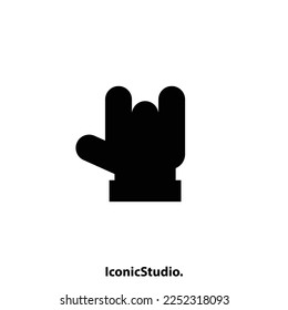Cute rock on concert gig hand gesture sign icon silhouettes. Rock hand gesture emoji vector isolated icon illustration.