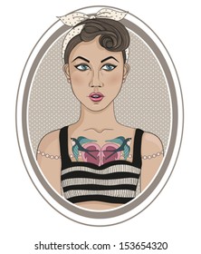 Cute rockabilly style fashion girl