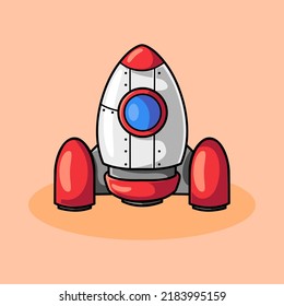Cute rocket cartoon vector illustration