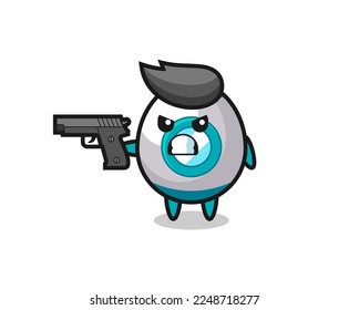the cute rocket character shoot with a gun , cute style design for t shirt, sticker, logo element