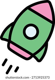Icono lindo del espacio de lanzamiento del cohete