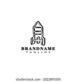 cute rocket logo icon design template modern vector illustration