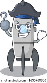 Cute rocket mascot design with a hat