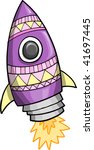 Cute Rocket Vector Illustration