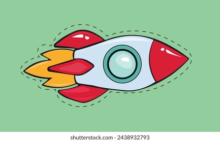 Cute Rocket vector illustration for commercial use.