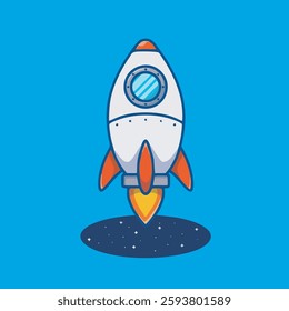 Cute rocket vehicle vector children's illustration Q version vector cartoon illustration