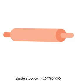 alfiler lindo para masa, objeto plano y aislado sobre fondo blanco, ilustración vectorial,