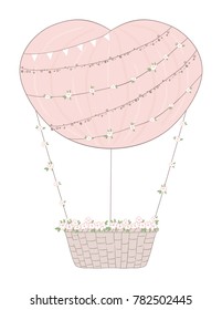 Cute romantic air balloon