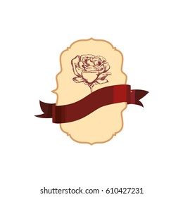 Cute and romantic banner icon vector illustration graphic design