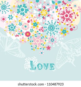 cute romantic card with space for your text