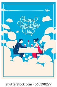 cute romantic card for valentine's day, vector illustration