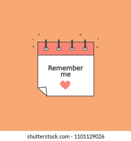 cute romantic cartoon calendar vector icon