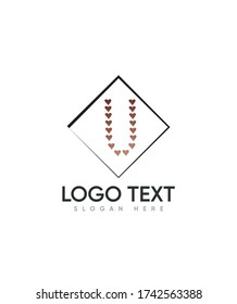 A cute romantic decorative letter type U logo template, Vector logo for business and company identity 