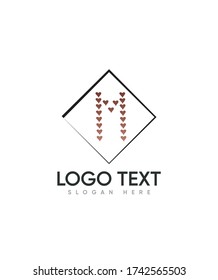 Ein niedliches romantisches Dekorationsschreiben Typ M Logo-Vorlage, Vector Logo für Unternehmen und Firmenidentität 