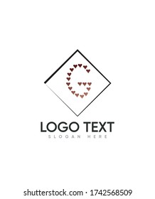 A cute romantic decorative letter type G logo template, Vector logo for business and company identity 