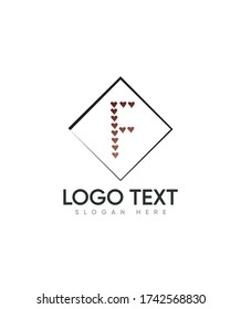 A cute romantic decorative letter type F logo template, Vector logo for business and company identity 
