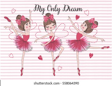 cute and romantic girls vector graphic for t shirt print