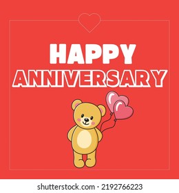 Cute and romantic Happy Anniversary greeting card