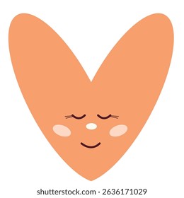 Cute Romantic Heart Character Symbol Icon. Lovely Cartoon kawaii Smiling Face Mascot. Baby Nursery Print Design. Wedding Sticker. valentine Day Greeting Card Element.	
