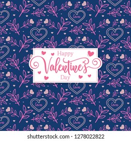 Cute romantic hearts floral valentine's day pattern background. Vector illustration. Wallpaper, flyers, invitation, posters, brochure, voucher,banners.