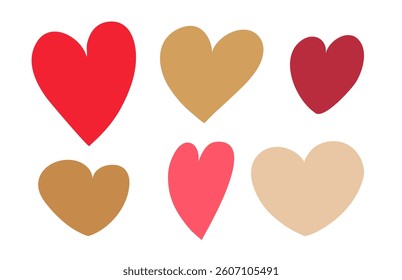 Cute romantic hearts set . Vector illustration