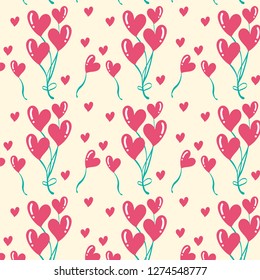 Cute romantic hearts valentine's day pattern background