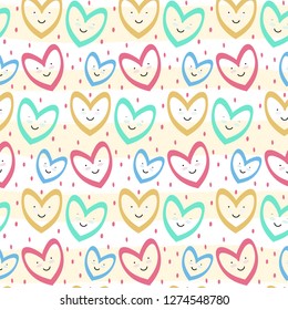 Cute romantic hearts valentine's day pattern background