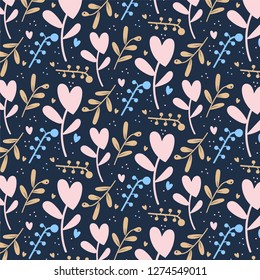 Cute romantic hearts valentine's day pattern background