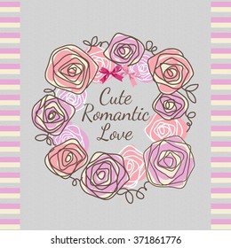 Cute Romantic Love vector graphic print for t-shirt