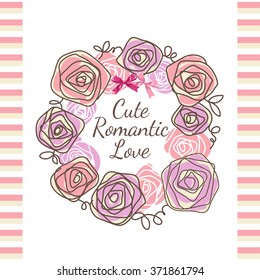 Cute Romantic Love vector graphic print for t-shirt