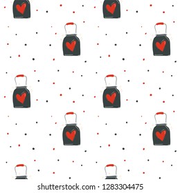 Cute romantic pattern with hearts
