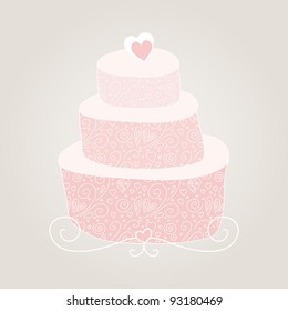 cute romantic pink cake on special occasion