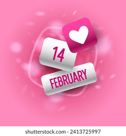 A cute romantic poster. An illustration for the Valentine's Day holiday. Elements for the design. Vector graphics.