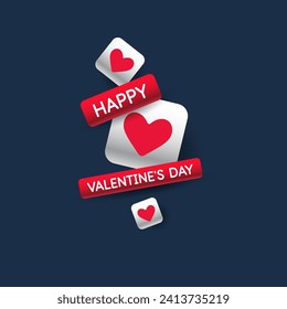 A cute romantic poster. An illustration for the Valentine's Day holiday. Elements for the design. Vector graphics.