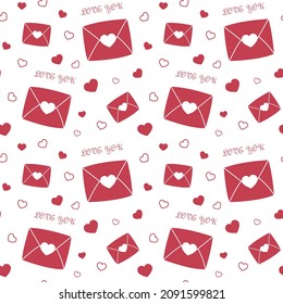 Cute romantic seamless pattern, children's design, Valentine's Day