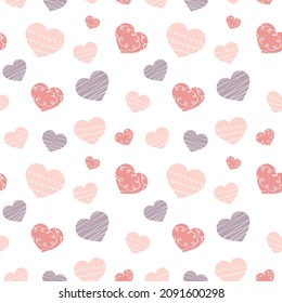 Patrón íntimo y romántico, diseño infantil, Día de San Valentín