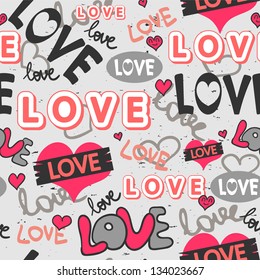 Cute romantic seamless pattern design