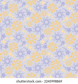 Cute romantic star clusters in the sky seamless pattern for fabric, stationery, wallpaper or print material.