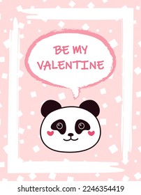 Cute romantic vector card on Valentine's Day