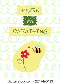 Cute romantic vector card on Valentine's Day