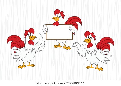 cute rooster animal cartoon illustration