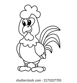 Cute Rooster Cartoon Coloring Page Illustration Stock Vector (Royalty ...