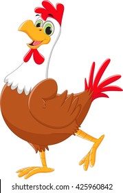 cute rooster cartoon posing