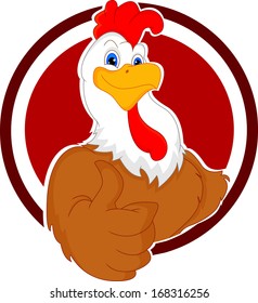 Cute Rooster Cartoon Thumb Up