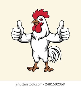 Cute rooster cartoon vector icon illustration