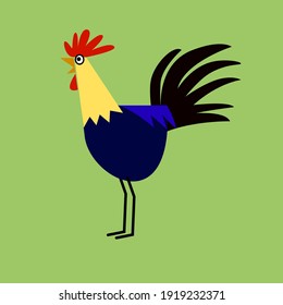 Cute rooster chicken icon symbol vector illustration.